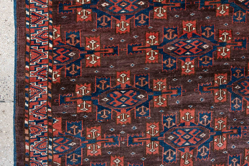 Antique Yamoud Area Rug (4' x 7')